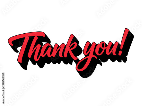 Foto Thank You Typography Vector Stock Illustration