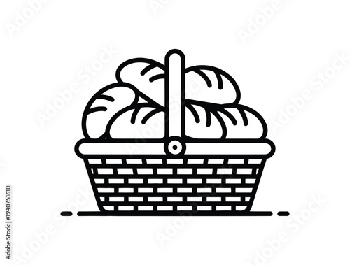Woven basket overflowing with fresh baked.