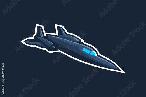 American Stealth Bomber jet icon vector illustration
