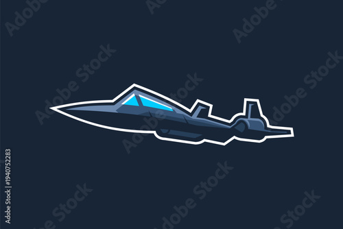 American Stealth Bomber jet icon vector illustration