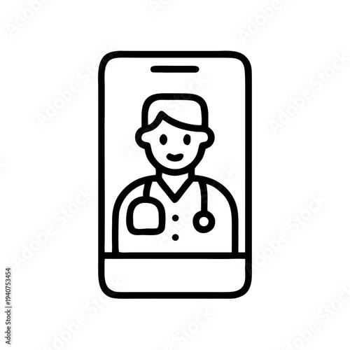 Doctor in smartphone illustration representing telemedicine concept  