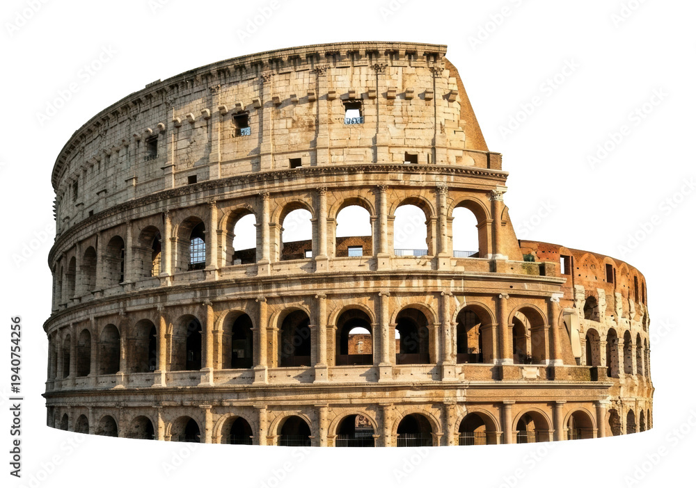 Obraz premium Exploring ancient rome colosseum architecture italy historical site isolated on transparent background