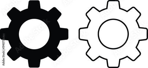 Gear icons, settings, mechanics, tools isolated on transparent background, Vector