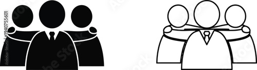 Partnership teamwork vector icons isolated on transparent background, Vector