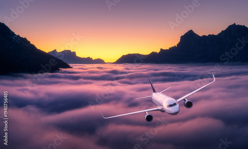 Commercial airplane flying ...