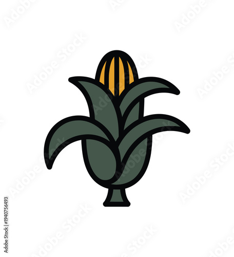 Corn on the cob icon shows husk leaves peeled.