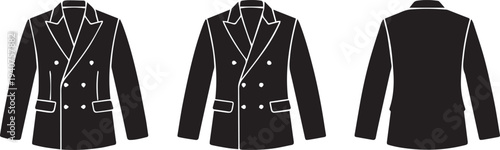 Double Breasted Blazer Suit Jacket Silhouettes