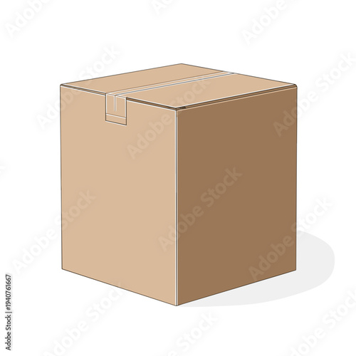 Cardboard product packaging box mockup illustration