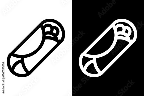 Burrito  vector icon graphic isolated sketch illustration on white background.