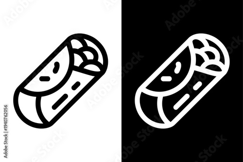 Burrito  vector icon graphic isolated sketch illustration on white background.