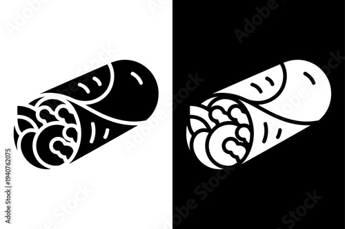 Burrito  vector icon graphic isolated sketch illustration on white background.