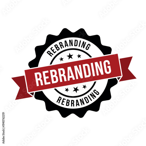 Rebranding Stamp, Rebranding Round Sign With Ribbon