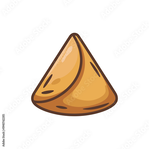Samosa color vector icon graphic isolated sketch illustration on white background.