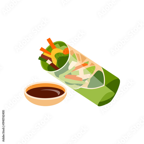 Burrito color vector icon graphic isolated sketch illustration on white background.