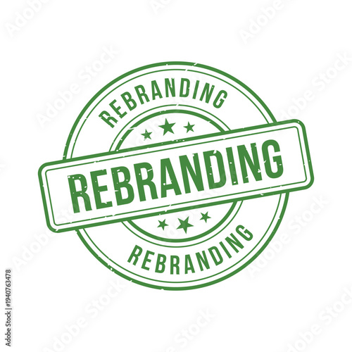Rebranding Stamp, Rebranding Grunge Round Sign