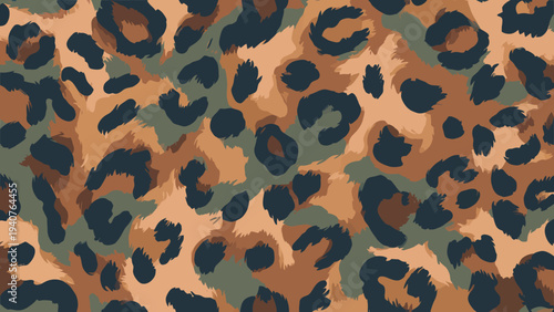 Seamless leopard animal skin camouflage pattern illustration