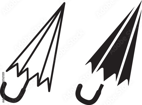 Umbrella Icon: A minimalist icon, a simple illustration of an umbrella, the universal symbol of protection and shelter from the elements. 