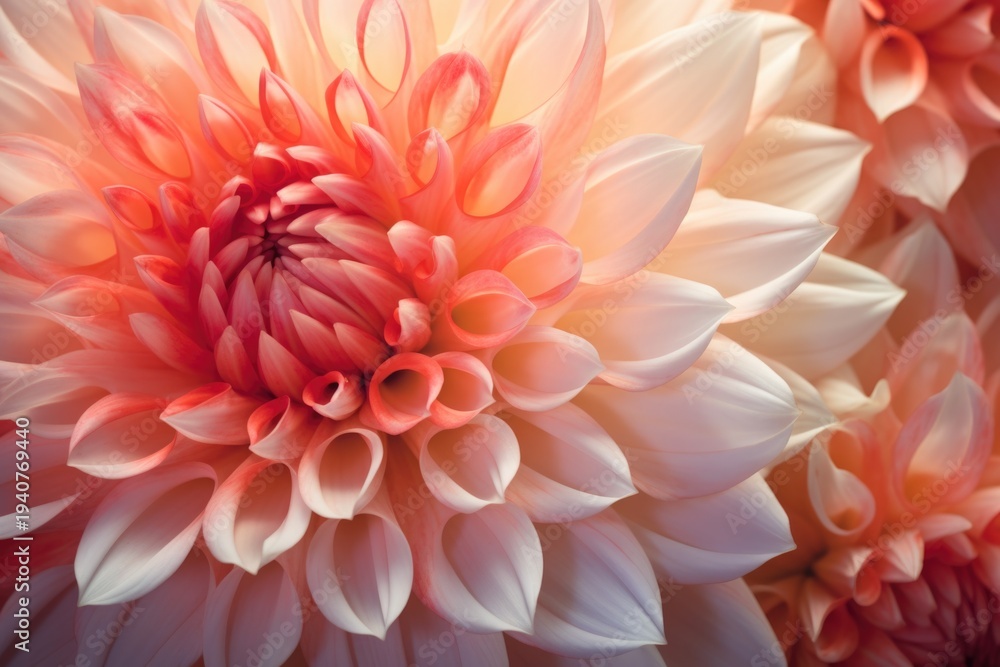 Fototapeta premium A close-up photograph of a pink and white flower. This picture can be used for various purposes, such as floral designs, nature-themed projects, or as a background image.