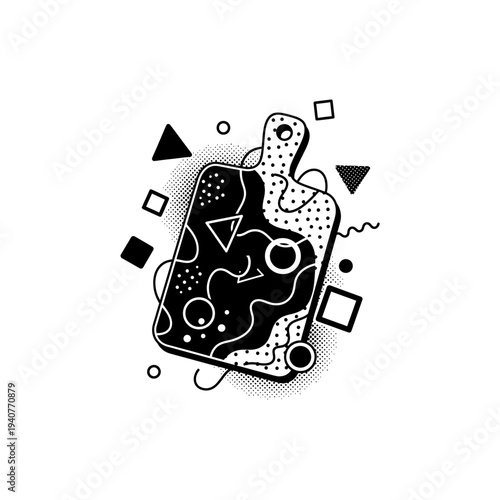 Decorative cutting board with abstract patterns artistic kitchenware for food preparation