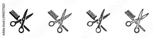 Sketch pet grooming icon design set
