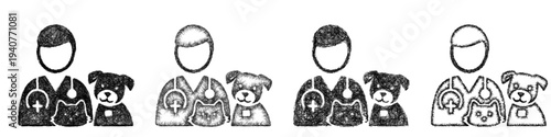 Sketch veterinarian icon design set