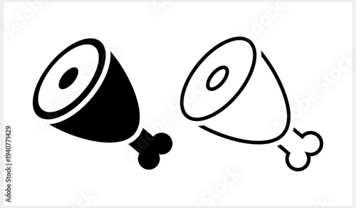 Food meat icon isolated. Thanksgiving day. Lamb, pork, mutton vector stock illustration