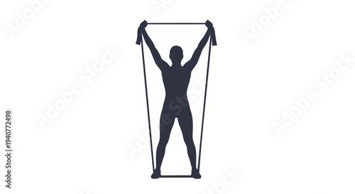 Vector illustration of a person exercising with resistance band