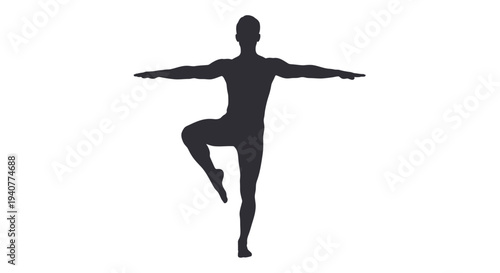 Black silhouette of a person in yoga pose vector