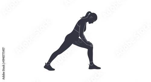 Vector silhouette of woman in athletic pose