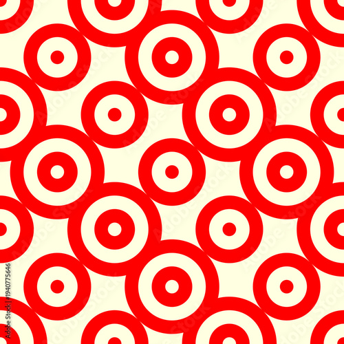 Circles pattern. Hoops seamless ornament. Dot motif. Circular figures backdrop. Rounds background. Rings wallpaper. Digital paper, textile print, web design, abstract image. Vector illustration.