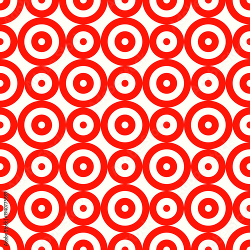 Circles pattern. Hoops seamless ornament. Dot motif. Circular figures backdrop. Rounds background. Rings wallpaper. Digital paper, textile print, web design, abstract image. Vector illustration.