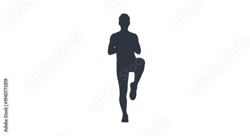 Vector silhouette of a running man