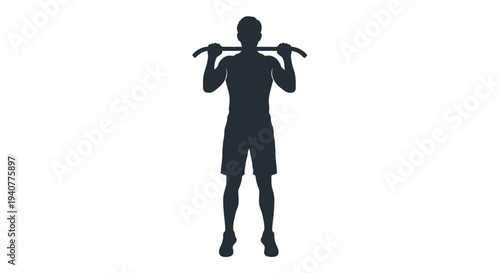 Vector silhouette of a man doing jumping jacks