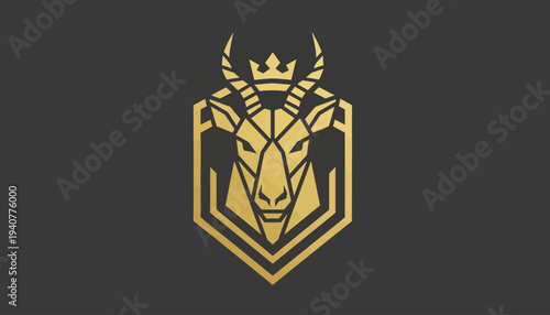 Geometric Bull Head Logo Design Element.