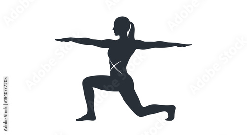 Vector silhouette of woman in yoga pose