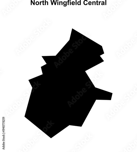 North Wingfield Central (England) blank outline map