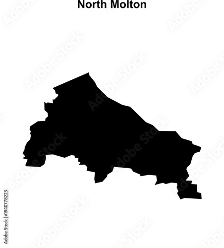 North Molton (England) blank outline map