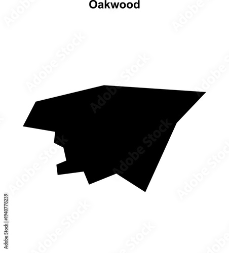 Oakwood (England) blank outline map