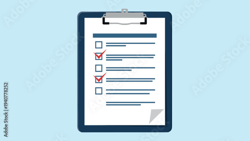 Checklist on clipboard with check marks