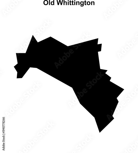 Old Whittington (England) blank outline map