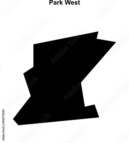 Park West (England) blank outline map