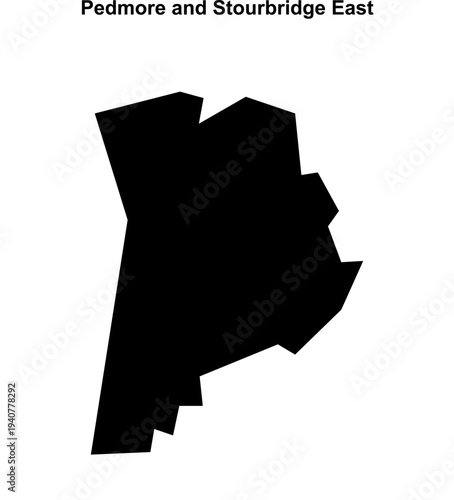 Pedmore and Stourbridge East (England) blank outline map