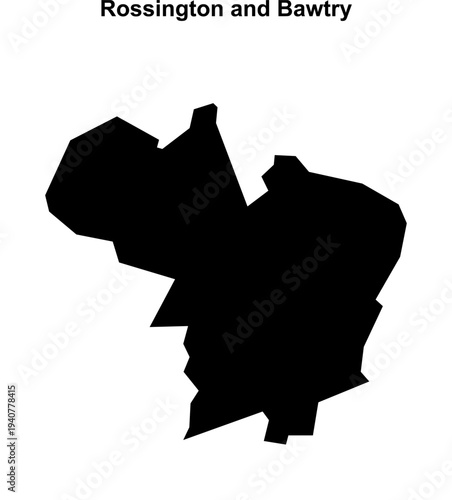 Rossington and Bawtry (England) blank outline map