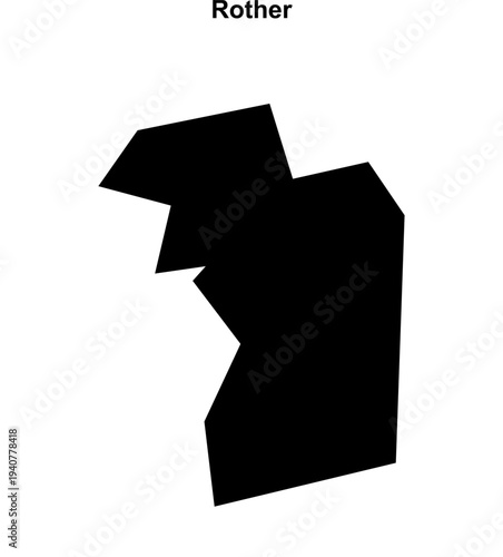 Rother (England) blank outline map