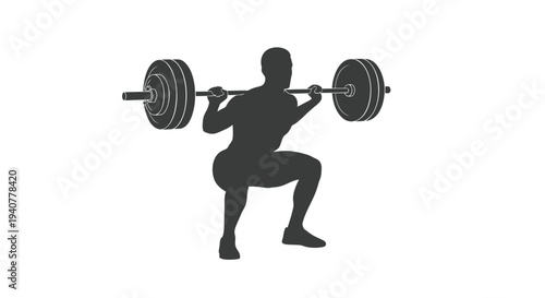 Black silhouette of a man lifting weights vector