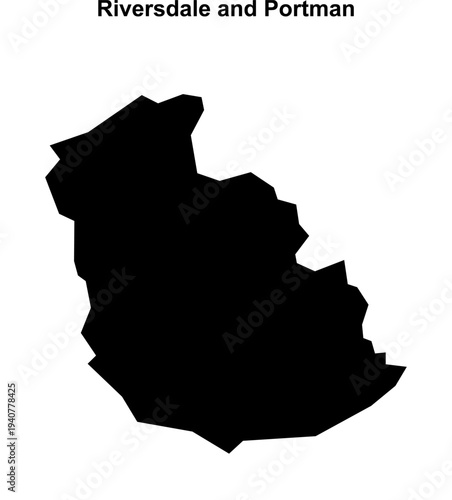 Riversdale and Portman (England) blank outline map