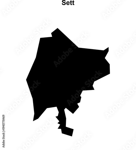Sett (England) blank outline map