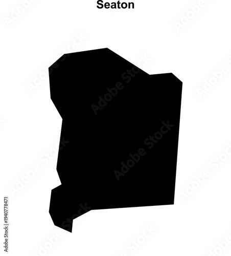 Seaton (England) blank outline map