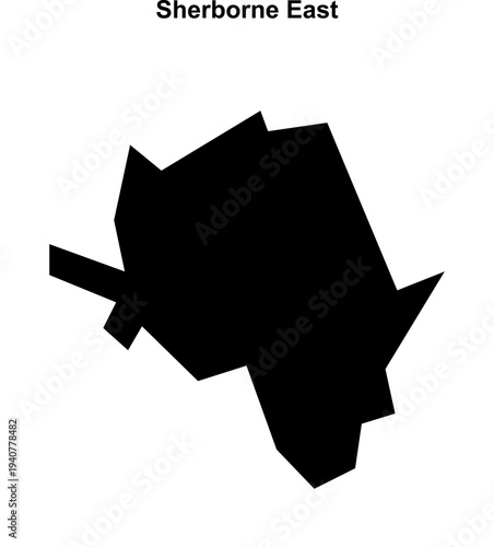 Sherborne East (England) blank outline map