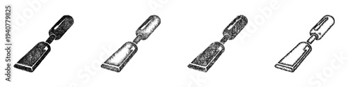 Sketch chisel icon design set